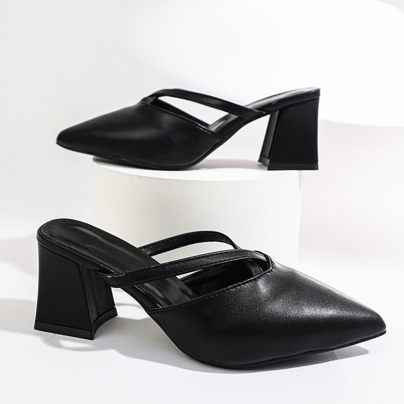 Damen elegante Slingback-Pantoletten mit spitz zulaufendem Design R&B