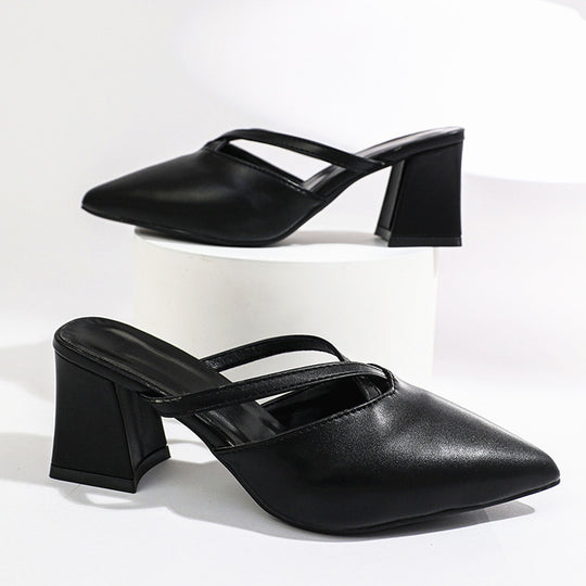 Damen elegante Slingback-Pantoletten mit spitz zulaufendem Design R&B
