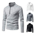 Herren Fleecepullover mit Stehkragen und innovativem Reißverschluss R&B