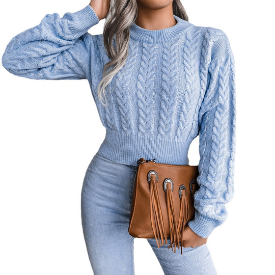 Damen Grobstrickpullover mit modernem Design und dekorativen Zopfmuster R&B