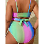 Damen Bikini-Set mit modischer Wickeloptik und hohem Bund R&B