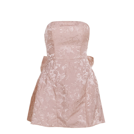 Damen schulterfreies Cocktailkleid mit elegantem Schleifendetail R&B