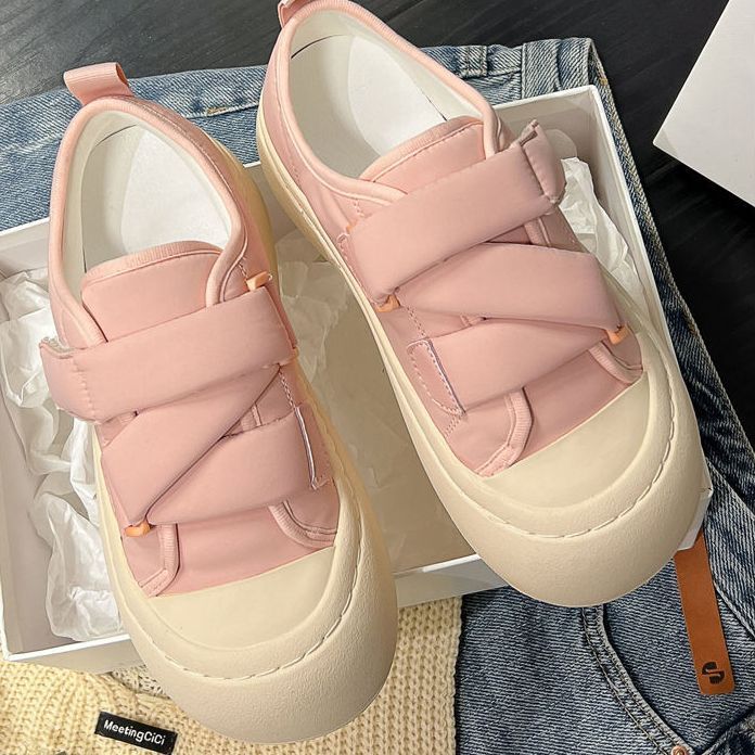 Damen Sneakers mit hohem Plateau und praktischem Klettverschluss R&B