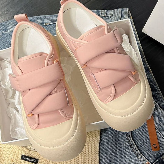 Damen Sneakers mit hohem Plateau und praktischem Klettverschluss R&B