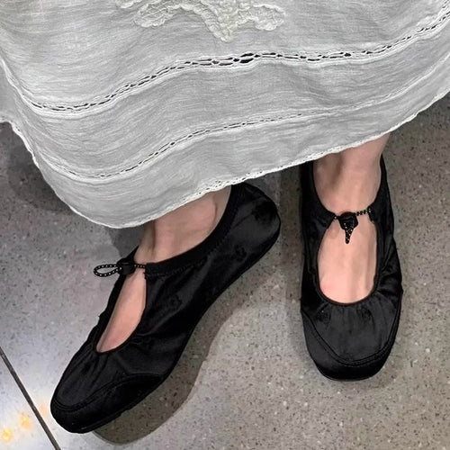 Damen Slip-On Ballerinas mit dekorativem Riemen und atmungsaktivem Material R&B