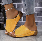 Damen Komfortable Clogs mit Glitzer-Design und anatomischem Fußbett R&B