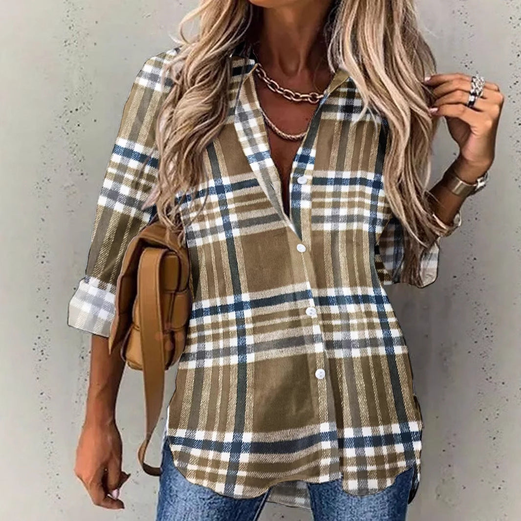 Damen Bluse mit floralem Design und Farbverlauf R&B