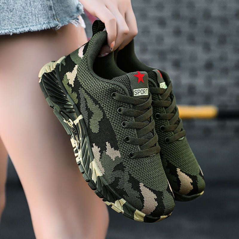Damen Sportliche Laufschuhe mit Camouflage-Muster und flexibler Sohle