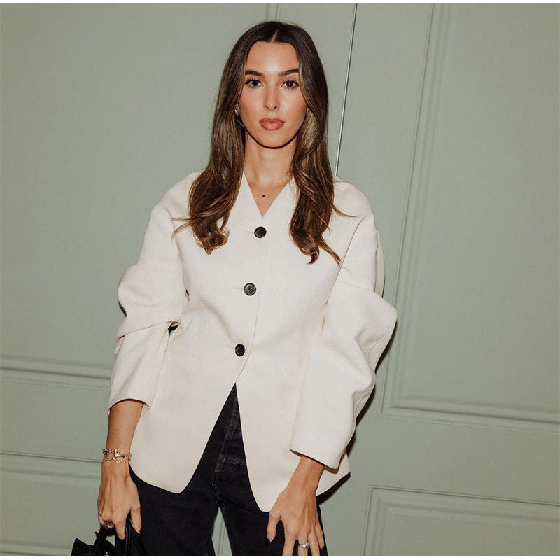Damen modischer Blazer mit voluminösen Ärmeln R&B