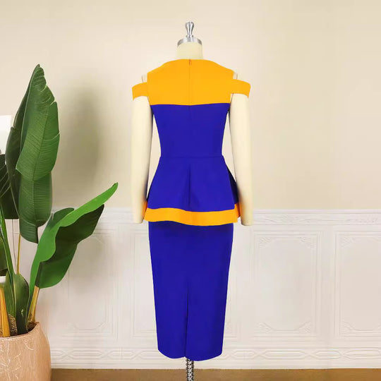 Damen Figurbetontes Peplum-Kleid R&B