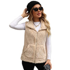 Damen Kuschelige Fleece-Weste mit Kapuze R&B
