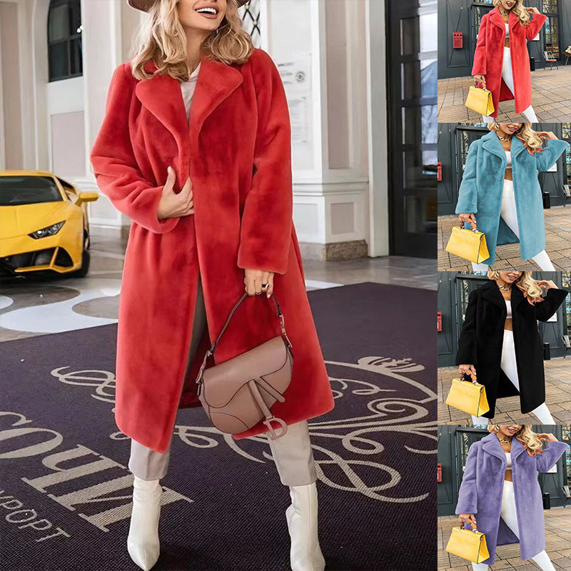 Damen Kuschelige Oversized Jacke aus weichem Material R&B