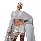 Damen transparentes Strand-Outfit mit modischen Längen und Schnürdetails R&B
