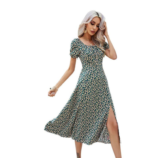 Damen Maxikleid mit floralem Design und schwingendem Saum R&B 1777047927
