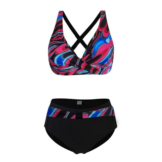 Damen Sportliches Bikini-Set mit trendigem Schnitt und modernem Grafikdesign R&B