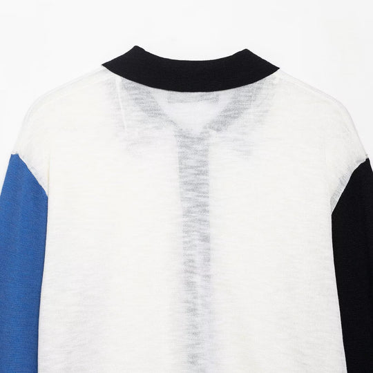 Damen modische Strickjacke mit farblich abgesetzten Ärmeln und Knopfverschluss R&B