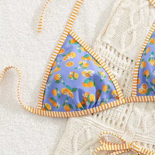 Damen Triangel-Bikini mit Häkeloberteil R&B