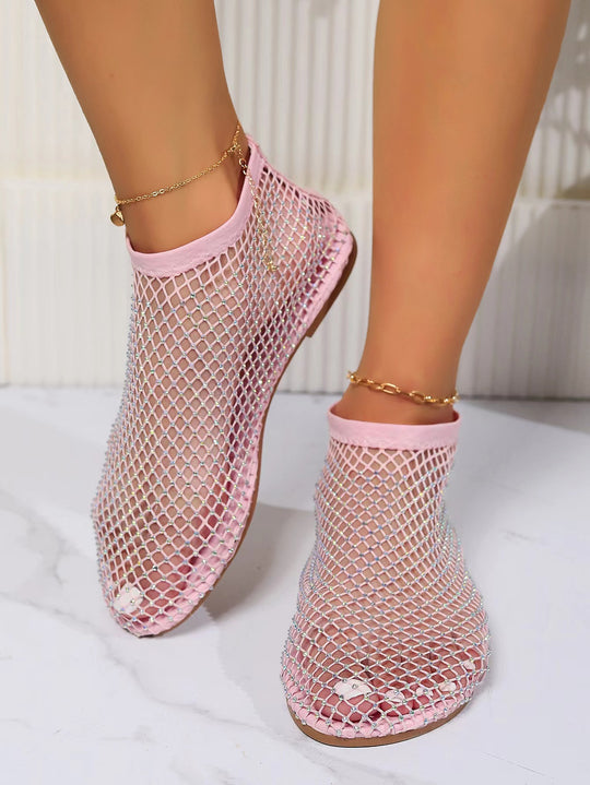 Damen Netz-Booties mit modischem Fischgrätdesign und atmungsaktiver Struktur R&B