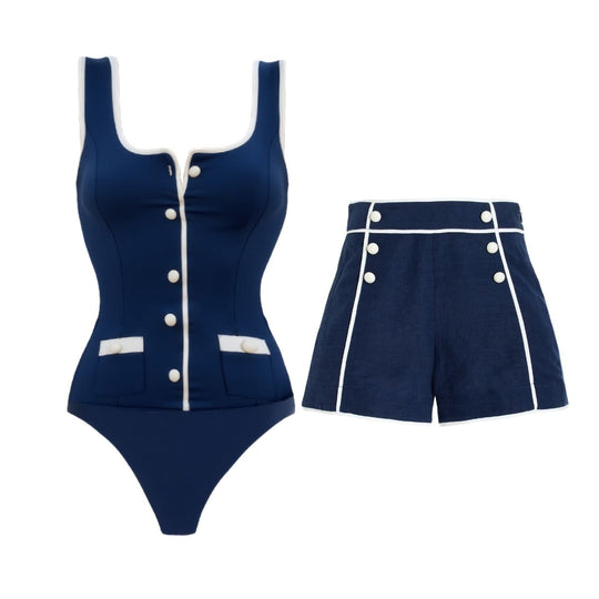 Damen Langärmeliger Badeanzug R&B