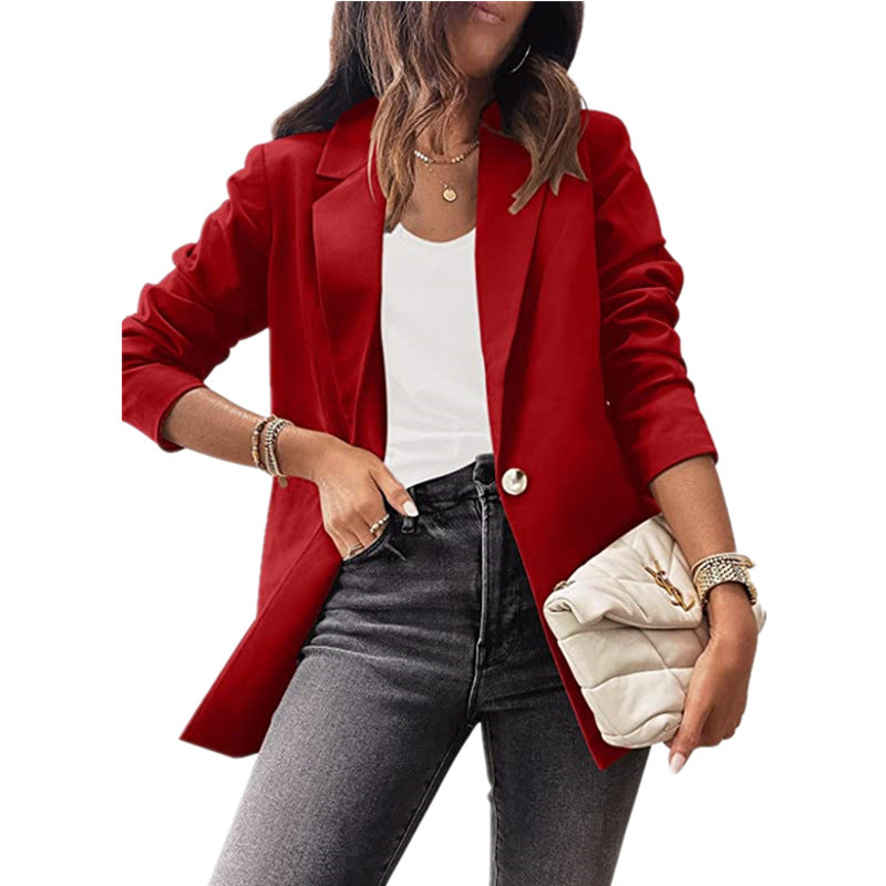 Damen eleganter Blazer mit ausgefallenem Schnitt und dezenten Knopfdetails R&B