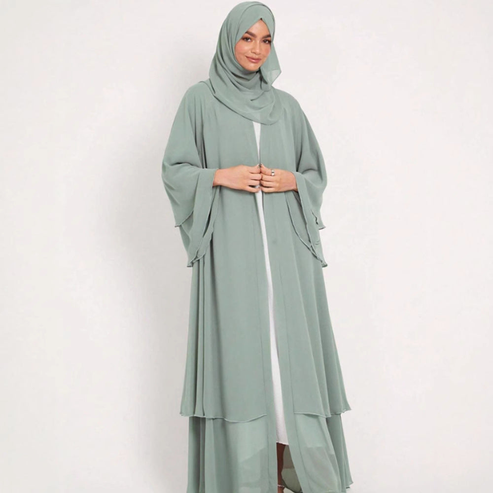 Damen Elegante und fließende lange Kaftan mit offenen Ärmeln