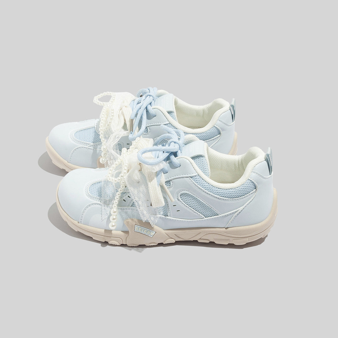Damen Sportliche Sneaker mit stilvollen Perlenapplikationen und atmungsaktivem Obermaterial R&B