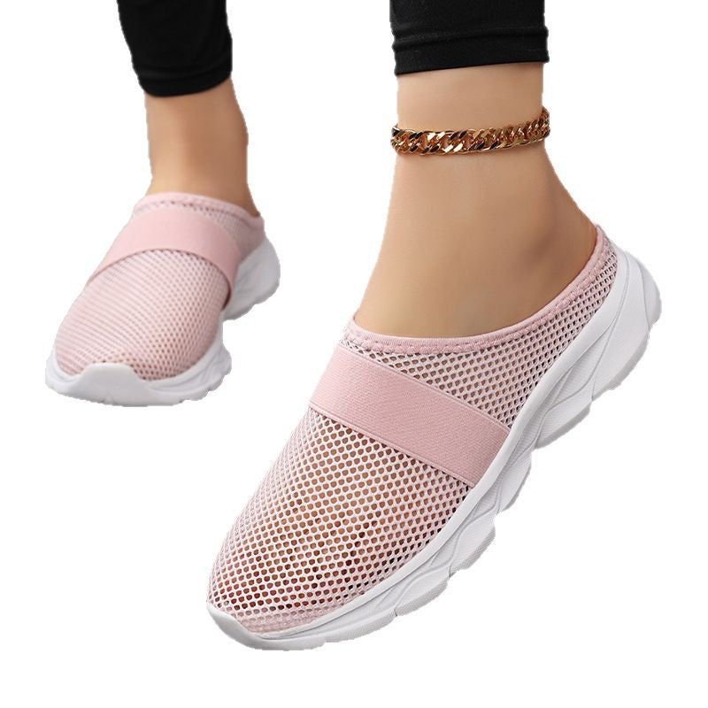 Damen Bequeme Netz-Sneaker mit elastischem Riemen und atmungsaktiver Sohle