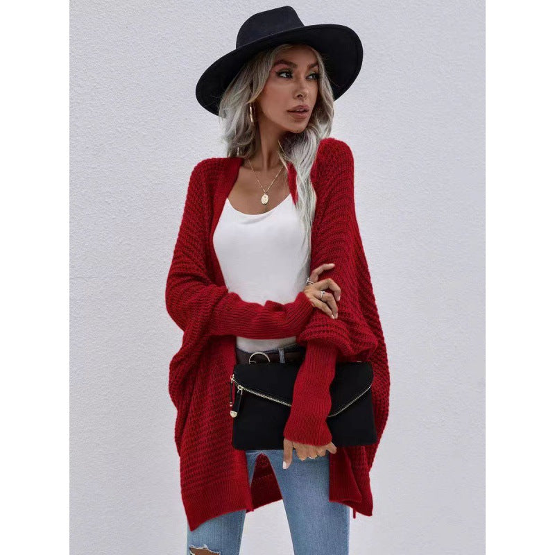 Damen luftige Strickjacke mit offenes Design und feiner Maschenstruktur R&B