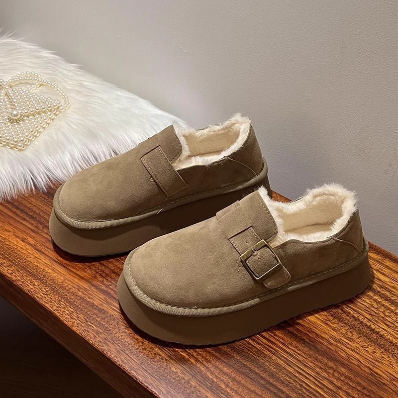 Damen Bequeme Slipper mit Futter und elastischem Riemen R&B