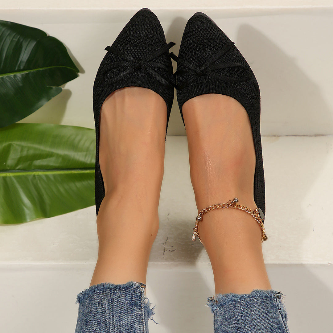 Damen Bequeme und stilvolle Ballerinas mit dekorativer Schleife R&B
