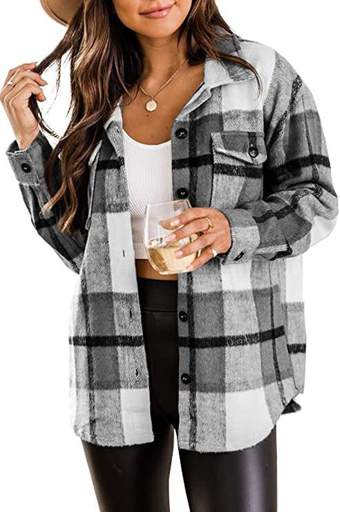 Damen Langärmlige Karobluse mit Brusttaschen und femininer Passform R&B