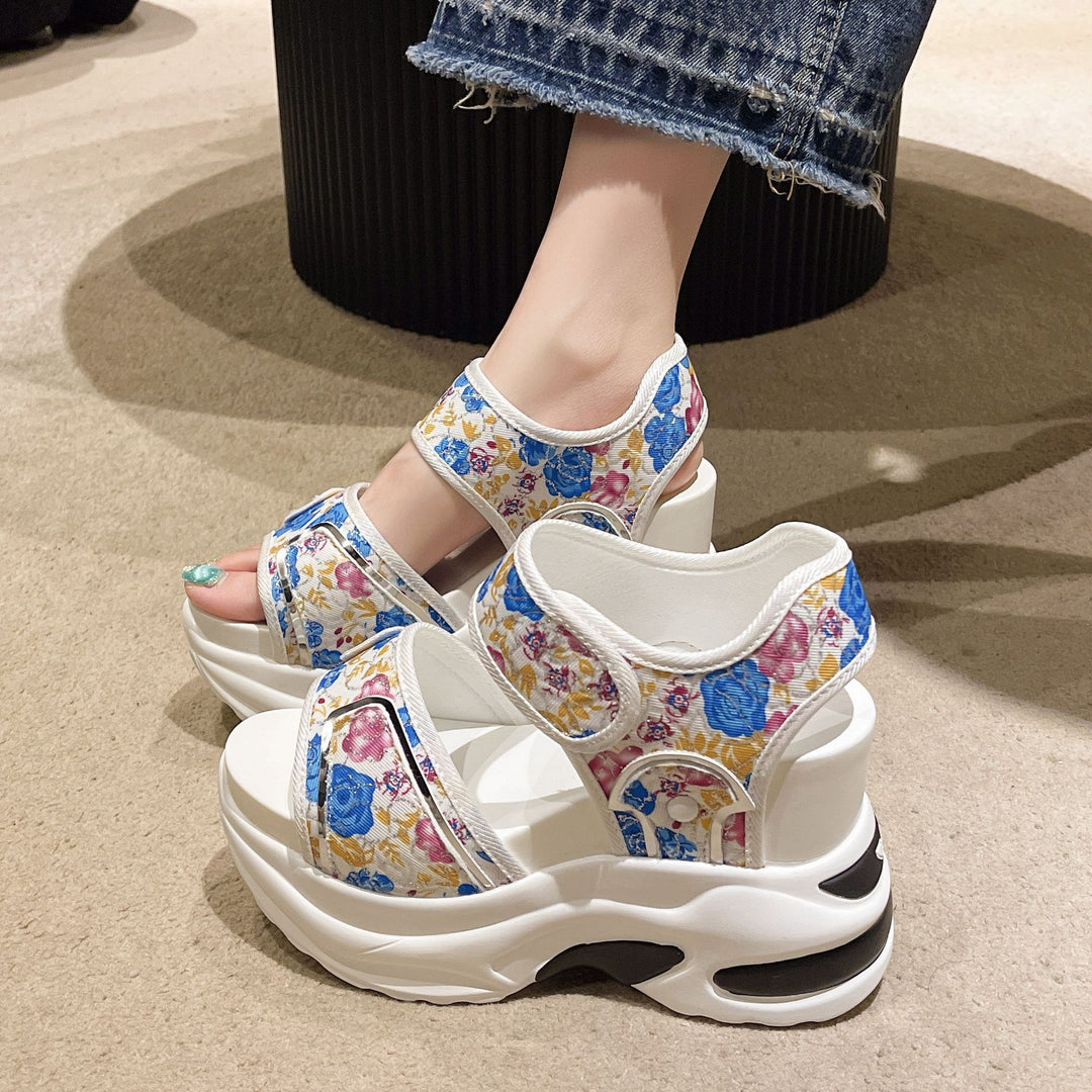 Damen Komfort-Sandalen mit floralen Applikationen und ergonomischer Sohle R&B