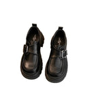 Damen modische Plateau Loafers mit dekorativem Schnallen-Detail R&B