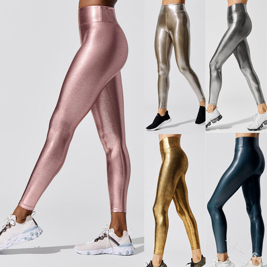 Damen Hochglänzende Leggings im eleganten Design R&B