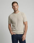 Retro Leinen Tencel Strick T-Shirt Unisex Cleanfit Khaki Casual