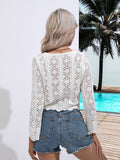 Damen Strickoberteil mit einzigartigem Lochmuster und femininer Silhouette R&B