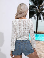 Damen Strickoberteil mit einzigartigem Lochmuster und femininer Silhouette R&B
