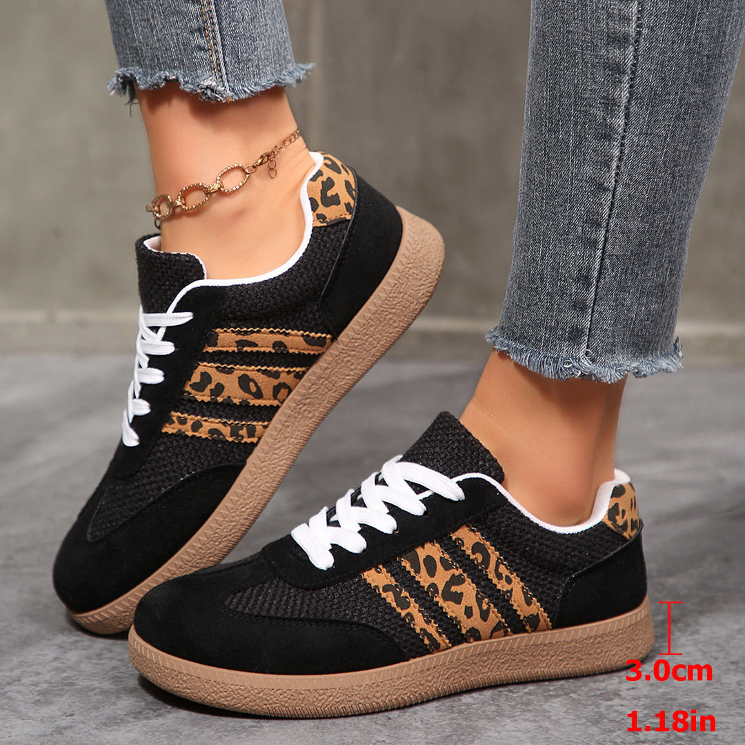 Damen Sportliche Sneaker mit animalischem Muster und rutschfester Sohle R&B