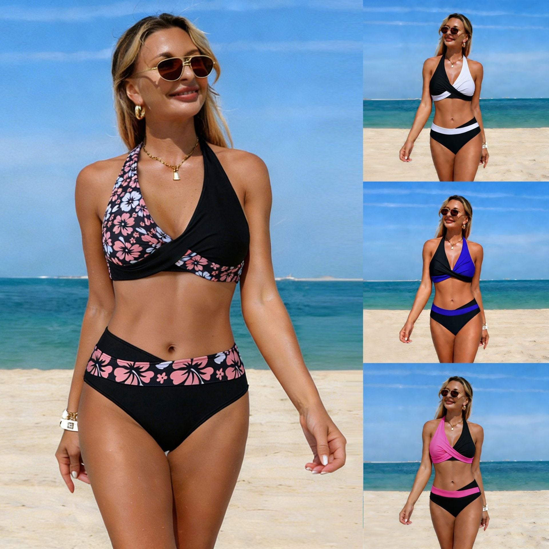 Damen Bikini-Set mit modischem Wickeldesign R&B