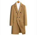 Herren eleganter Wollmantel mit doppelter Knopfleiste und dekorativem Revers R&B