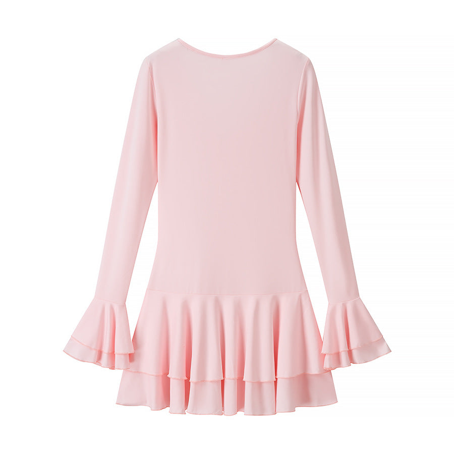 Damen Blusenkleid mit voluminösem Rüschensaum und eleganter Knopfdetailierung R&B