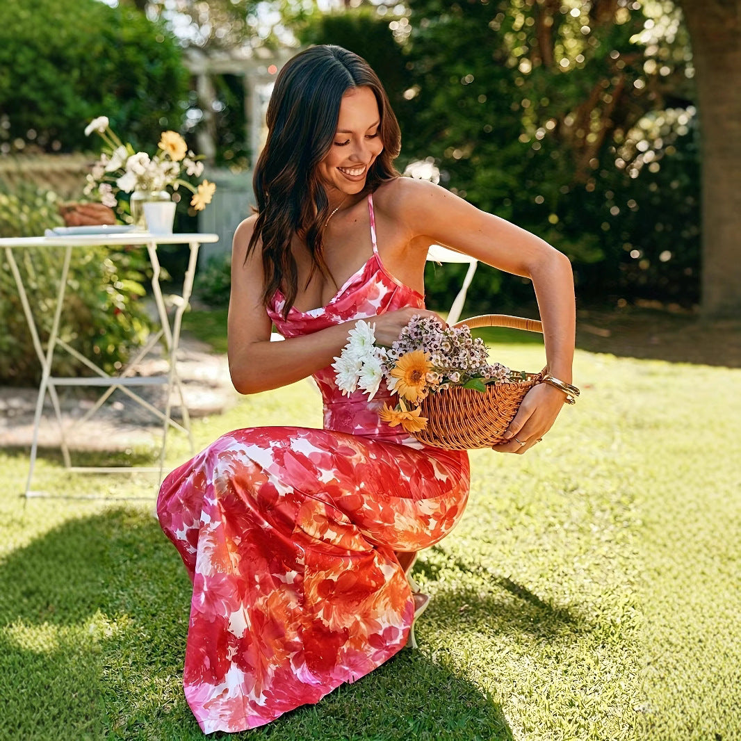 Damen Elegantes Sommerkleid mit Cut-Out-Details und floraler Musterung R&B