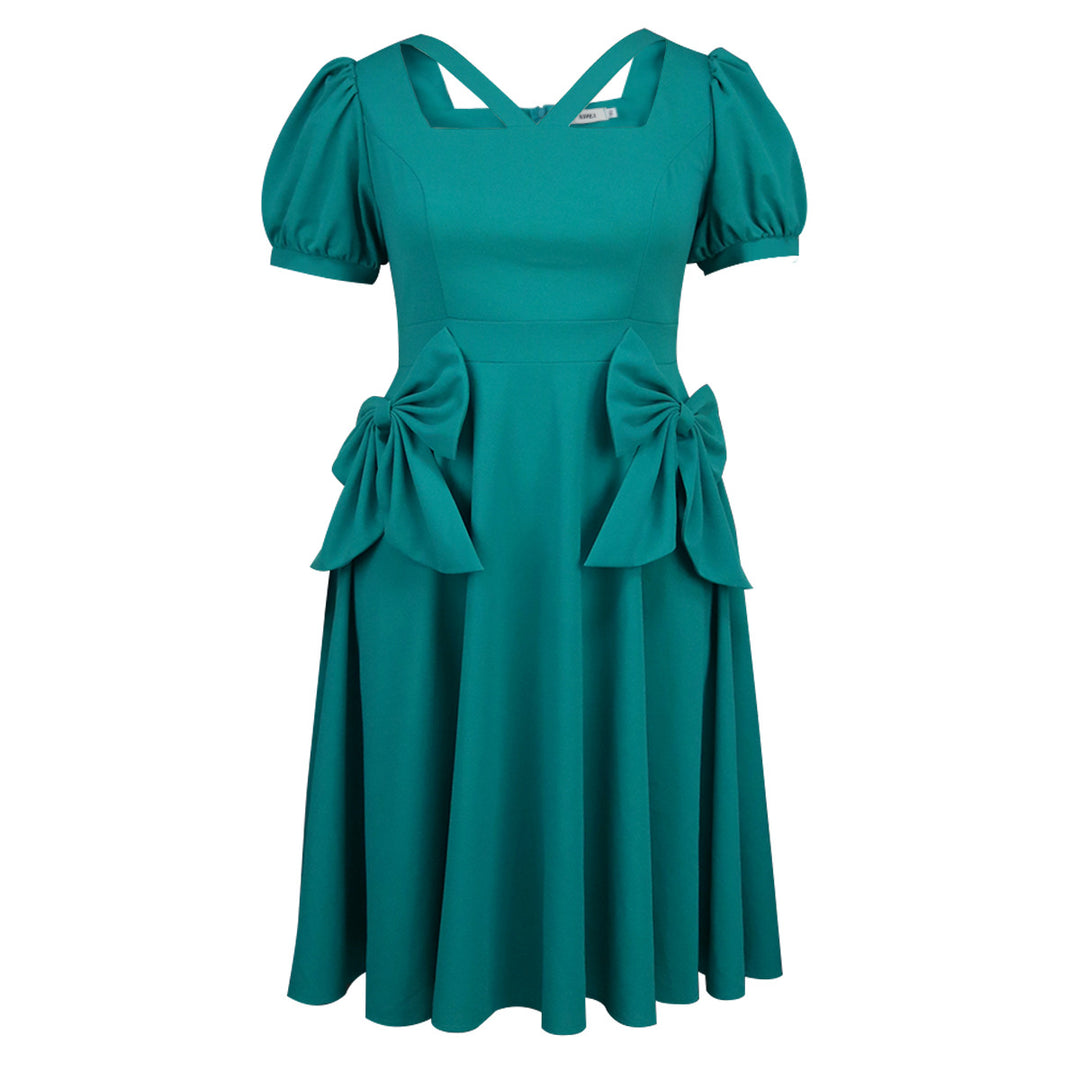 Damen Komfortables Kleid mit voluminösen Schleifen-Details R&B