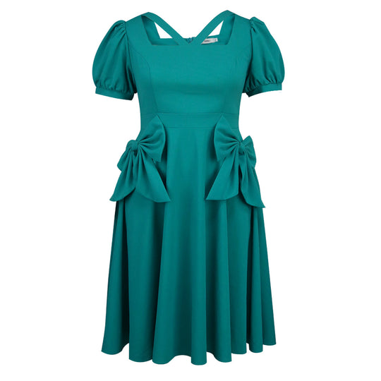 Damen Komfortables Kleid mit voluminösen Schleifen-Details R&B