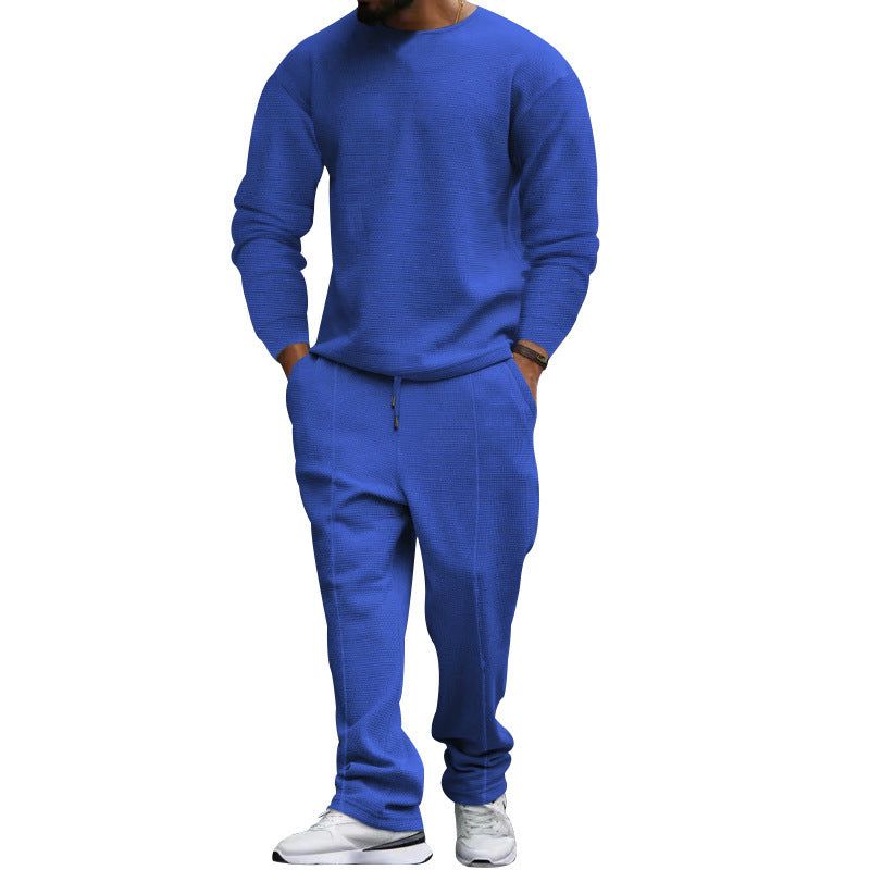 Herren lässiges Sweatshirt und Jogginghose Set mit strukturiertem Stoff R&B