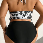 Damen Hochgeschnittener Bikini mit floralem Muster R&B
