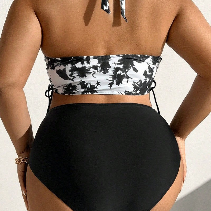 Damen Hochgeschnittener Bikini mit floralem Muster R&B