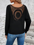 Damen Langarm T-Shirt mit dekorativem Häkelrücken R&B