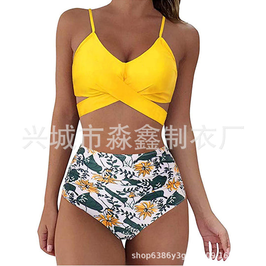 Damen Crop-Top Bikini-Set mit geflochtenem Design R&B