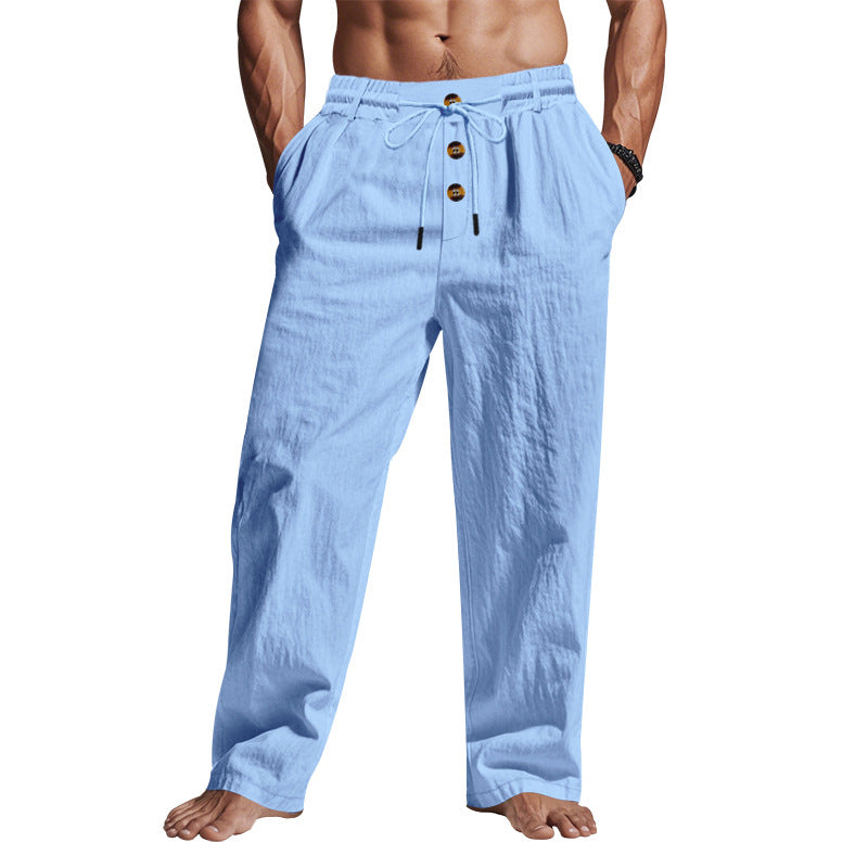 Herren lässige Freizeithose mit verstellbarem Kordelzug und praktischen Seitentaschen R&B